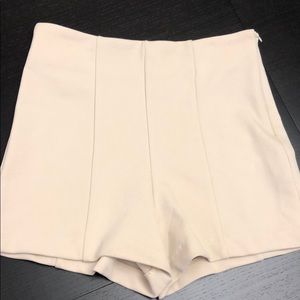 High waisted Cream Shorts
